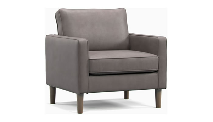 Studio Sits Carriage Armchair in Faux Leather Grey
